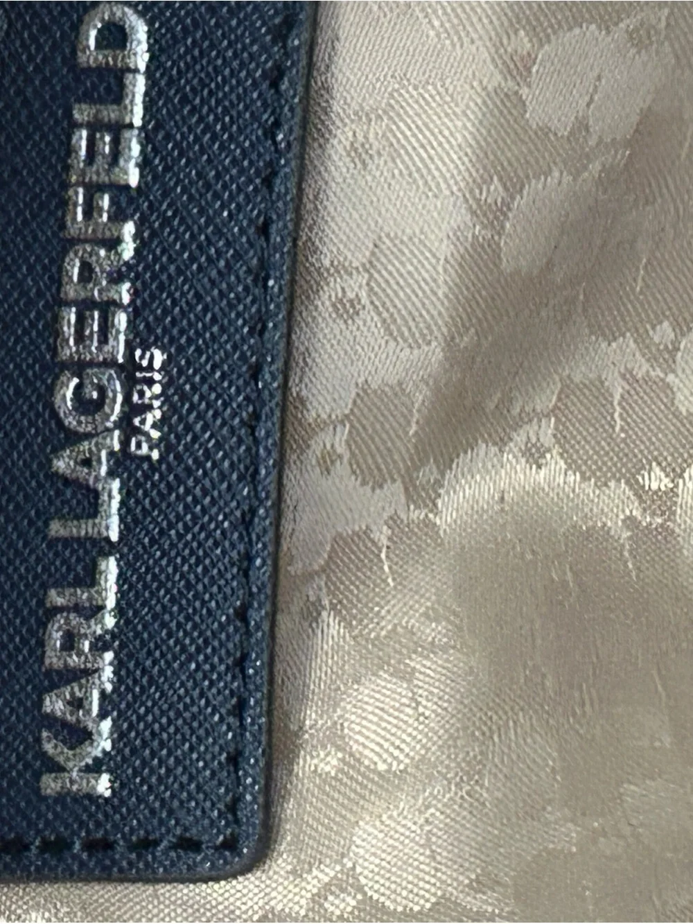 Karl Lagerfeld Navy Blue Backpack with Logo Accent